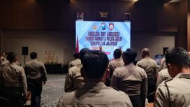 Foto: Istimewa
Peserta Analisa dan Evaluasi (Anev) Fungsi Samapta Polda Jawa Timur.