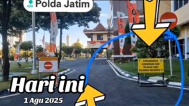 Pengacara Lesanpuro, Malabg, Ningtyas Hesti unggah video du akun medsos, menyoal mansua dilarang melewati jalan di depan kantor utama Kapolda Jatim. Foto: instagram@nisgtyashesti