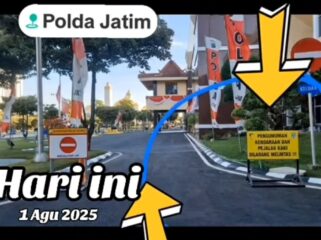 Pengacara Lesanpuro, Malabg, Ningtyas Hesti unggah video du akun medsos, menyoal mansua dilarang melewati jalan di depan kantor utama Kapolda Jatim. Foto: instagram@nisgtyashesti