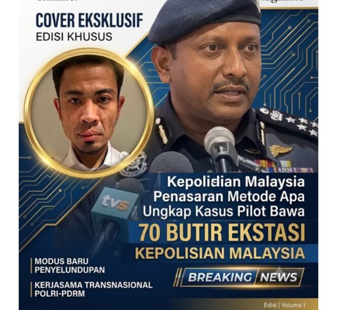 
					Direktur Departemen Investigasi Kriminal Narkotika (NCID) Bukit Aman, Datuk Hussein Omar Khan, memberikan keterangan pers merespon penangkapan kopilot selundupkan narkoba lewat Bandara Soetta. Foto: ist