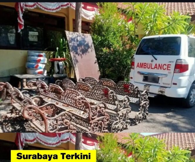 
					Petugas Satpol PP pemkot Surabaya, meringkus Noval Efendi, karena tertangkap basah mencuri bangku besi taman Mundu, Selasa 4 Agustus 2026. Foto: instagran@surabaya_terkini