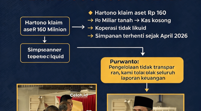 Suasana rapat anggota luar biasa KPRI Sejahtera Jombang berjalan panas, anggota menolak laporan pertanggungjawan ketua Kopetasi, Senin, 28 September 2026. Grafis: ist
