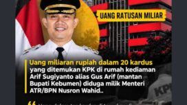 Arif Sugiyanto alias Gus Arif saat digerebek petugas KPK, mengatakan bahwa uang tersebut bukan miliknya, tetapi milil Menteri ATR/ BPN. Foto: instagram@dialek
