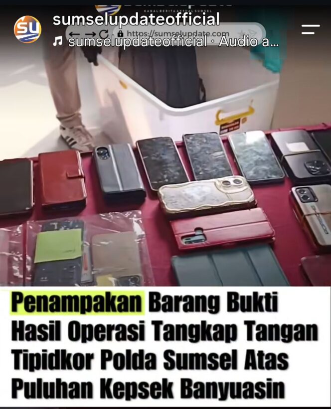 
					Subdit III Tipidkor Ditreskrimsus Polda Sumsel melakukam operasi tangkap tangan 28 kepsek SDN Banyuasin, di Palembang, Kamis 17 September 2026. Foto: instagram@sumselupdate-official