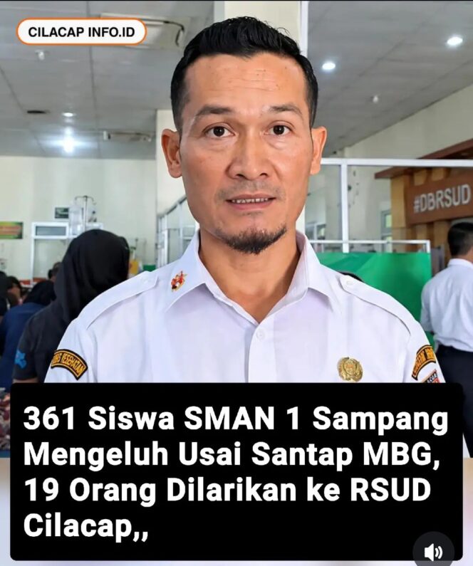 
					Keracunan makanan MBG terus terjadi, Rabu 23 September 2026, sebanyak 351 siswa SMAN 1 Sampang Cilacap, alami keracunan. Foto: instagram@cilacap_info