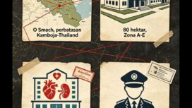 Grafis RS O Smach di perbatasan Thailand- Kamboja, diduga kuat tempat pengambilan organ tubuh migran yang gagal mencapai target. Grafis: ist