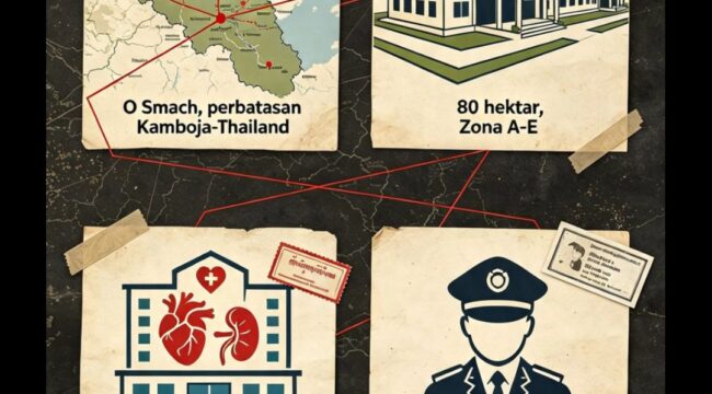 Grafis RS O Smach di perbatasan Thailand- Kamboja, diduga kuat tempat pengambilan organ tubuh migran yang gagal mencapai target. Grafis: ist