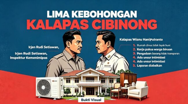 Menindaklanjuti sidak Ombudsman, Inspektur Imipas Irjen Rudi Setiawan langsung sidak, semakin jelas rekayasa bangunan klaster rumah dinas yang  difungsikan untuk disewakan ke napi kelas kakap. Grafis: ist