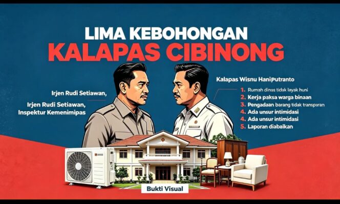 
					Menindaklanjuti sidak Ombudsman, Inspektur Imipas Irjen Rudi Setiawan langsung sidak, semakin jelas rekayasa bangunan klaster rumah dinas yang  difungsikan untuk disewakan ke napi kelas kakap. Grafis: ist