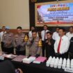Saat konferensi pers hasil Operasi Sarang Narkoba Satresnarkoba Polres Jombang