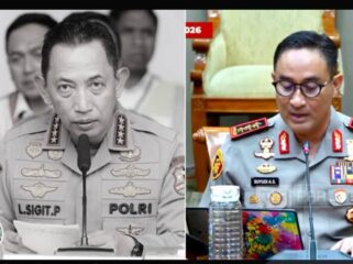(Kiri) Jenderal Listyo Sigit Prabowo diberhentikan sebagai Kapolri, Presiden Prabowo ajukan pengganti Komjen Suyudi, saat ini mrnjabat sebagai Kepala BNN. Foto: ist