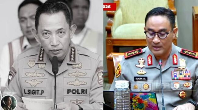 (Kiri) Jenderal Listyo Sigit Prabowo diberhentikan sebagai Kapolri, Presiden Prabowo ajukan pengganti Komjen Suyudi, saat ini mrnjabat sebagai Kepala BNN. Foto: ist
