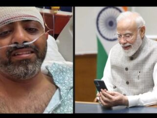 PM India, Narendra Modi melakukan video call dengan Kapten Pilot FlyDubai, Smit Machchhar, Jumat 2 Oktober 2026. Foto: ist