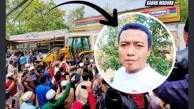 Warga Palenggaan, Pamekasan, Madura di bawah komando koordinator lapangan, Khairul Kalam, telah berhasil hancurkan bangunan calon gerai Indomart, Rabu 7 Oktobet 2026. Foto: instagram@kabar.madursa