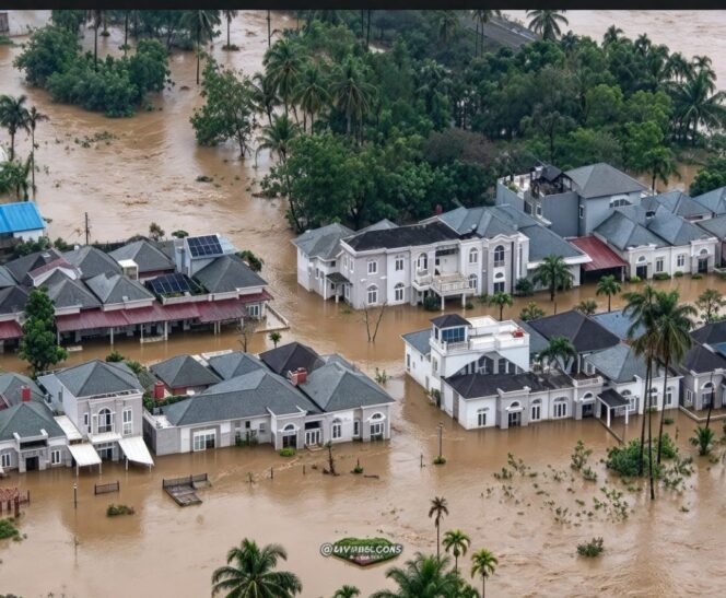 
					Pemandangan dari udara akibat dari hujsn hidrometeorologi menimpa Padang, Sumatera Barat, awal Oktober 2026. Foto: AFU.id