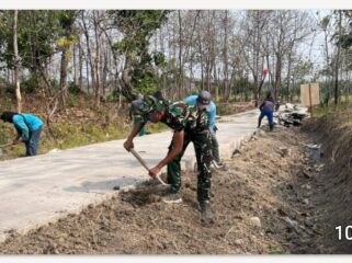 Prasaranan jalan yabg dubangun oleh prajurid TMMD 130 telah selesai. Jalan desa Klitih, sudaj mulus, membantu kelancaran ekonomi masyaratkatm Foto: diskominfo pemkab jombang 