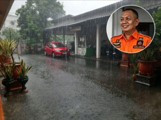 Sejenak suasam panas berubah agar sejuk dan segar, akibat hujan satu jam di sebagian wilayah Jombang, Selasa siang 27 Oktober 2026. (Insert) Kalaksa BPBD Jombang, Wiko Birawa Diaz Quintas. Foto: kredonews.com/ priyo s.