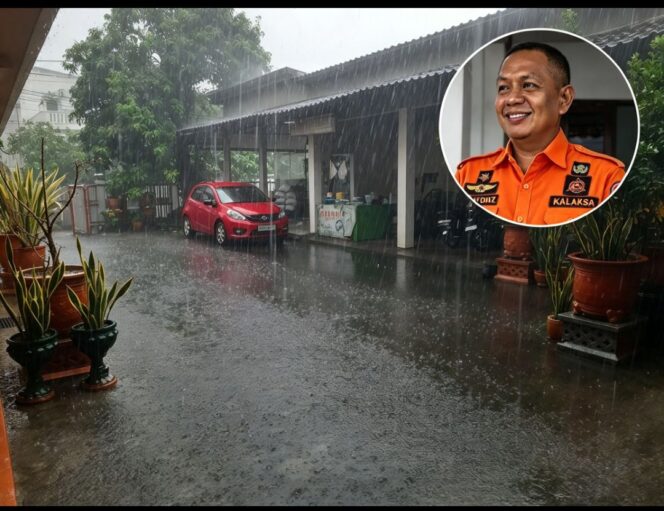 
					Sejenak suasam panas berubah agar sejuk dan segar, akibat hujan satu jam di sebagian wilayah Jombang, Selasa siang 27 Oktober 2026. (Insert) Kalaksa BPBD Jombang, Wiko Birawa Diaz Quintas. Foto: kredonews.com/ priyo s.