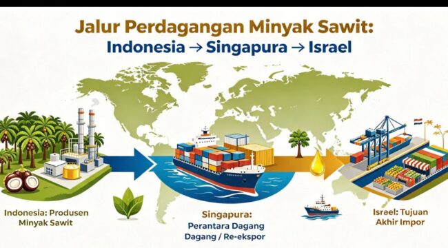 Indonesia adalah produsen pertanian  hutan dan tambang, akan tetapi hampir semuanya direekspor Singapura ke seluruh dunia. Singapura cerdas dan kaya raya, sedangkan RI tetap menderita. Grafis: ist